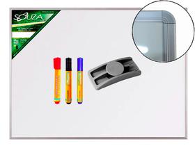 Quadro Branco LUXO 70x50 cm Melamínico Fórmica Base MDF com Moldura de Alumínio LUXO 5202 - SOUZA + 3 Marcador Para Qdo Bco + 1 Apagador Para Qdo Bco Quadro Branco LUXO 70x50 cm Melamínico Fórmica Base MDF com Moldura de Alumínio LUXO 5202 - SOUZA + 3 Marcador Para Qdo Bco + 1 Apagador Para Qdo Bco