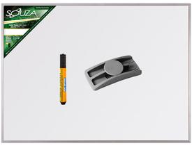 Quadro Branco Luxo (Base Fórmica + MDF) 90x60 cm Com Moldura de Alumínio Pop Referência 5620 + 1 Marcador Para Quadro Branco Sortidos + 1 Apagador Qdo Quadro Branco Luxo (Base Fórmica + MDF) 90x60 cm Com Moldura de Alumínio Pop Referência 5620 + 1 Marcador Para Quadro Branco Sortidos + 1 Apagador Qdo