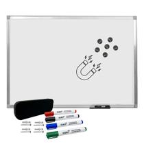 Quadro Branco Magnetico 60x40 Stalo Moldura em Aluminio com Apagador e 4 caneta Quadro Branco Magnetico 60x40 Stalo Moldura em Aluminio com Apagador e 4 caneta