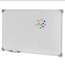 Quadro Branco Magnético 90x60 Kit Com Apagador, Marcador, Bottons e Cantoneiras