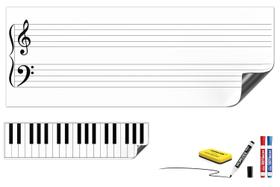 Quadro branco magnético de música HomiDek Large com bastão e teclado Quadro branco magnético de música HomiDek Large com bastão e teclado