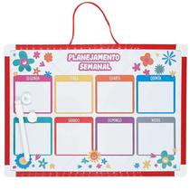 Quadro branco magnético Planner Semanal com caneta, apagador e imã para recados 25x35