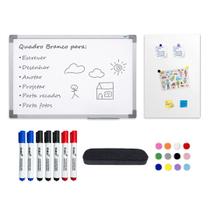 Quadro Branco Multifuncional 90x60 Mural Metálico 40x60 7 Canetinhas Apagador Quadro Branco Multifuncional 90x60 Mural Metálico 40x60 7 Canetinhas Apagador