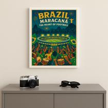 Quadro Brasil Estádio Maracanã 33x24cm Mold Preta Vidro Quadro Brasil Estádio Maracanã 33x24cm Mold Preta Vidro