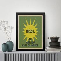 Quadro Brasil - Melhor Café Do Mundo 33X24Cm - Com Vidro