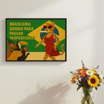 Quadro Brasileira Passar Despercebida 33x24cm Mold Branca Vidro Quadro Brasileira Passar Despercebida 33x24cm Mold Branca Vidro