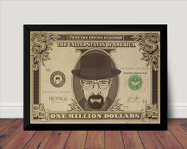 Quadro Breaking Bad Heisenberg Nota Dolar Moldurada Quadro Breaking Bad Heisenberg Nota Dolar Moldurada