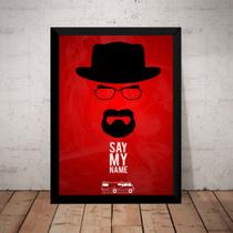 Quadro Breaking Bad Heisenberg Simplista Arte Moldurada Quadro Breaking Bad Heisenberg Simplista Arte Moldurada