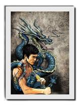 Quadro Bruce Lee Arte Marcial Dragão Chinês Decoração Quadro Bruce Lee Arte Marcial Dragão Chinês Decoração