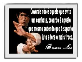 Quadro Bruce Lee Frase Filósofia Arte Marcial Moldura Branca Quadro Bruce Lee Frase Filósofia Arte Marcial Moldura Branca