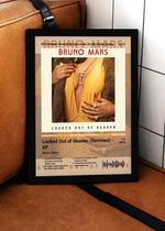 Quadro Bruno Mars LockedO C C/ Vidro e Moldura Tam:A4