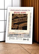 Quadro Bruno Mars Treasur L C/ Vidro e Moldura Branca Tam:A4