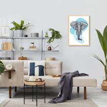 Quadro Bubble Elefante 86x60 Caixa Marfim Moldura Caixa, Marfim