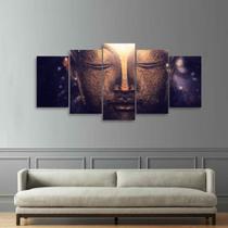 Quadro Buda decorativo Para Sala Quarto Hall Mosaico 5 Peças