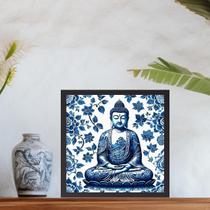 Quadro Buda Estilo ulejo Português - 33X33Cm - Com Vidro