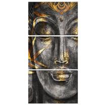Quadro Buda Prata e Ouro Decorativo Sala Kit Quarto Budismo Quadro Buda Prata e Ouro Decorativo Sala Kit Quarto Budismo