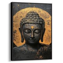 Quadro Buda - Tranquilidade Em Aura Dourada Eterna