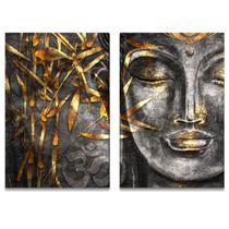 Quadro Budismo Buda Prata e Ouro para Sala Mosaico Parede Quadro Budismo Buda Prata e Ouro para Sala Mosaico Parede