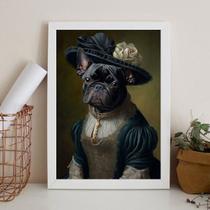Quadro Bulldog Francês Pretinha - Lady 24X18Cm - Com Vidro