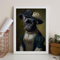 Quadro Bulldog Francês Pretinha - Lady 45x34cm - com vidro Quadro Bulldog Francês Pretinha - Lady 45x34cm - com vidro
