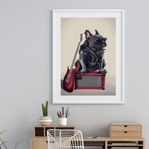 Quadro Bulldog Francês Rock - 60X48Cm