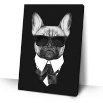 Quadro Bulldog Francês Terno e Óculos 40x60 Decorativo Sala Quadro Bulldog Francês Terno e Óculos 40x60 Decorativo Sala