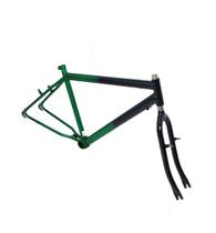 Quadro C/ Garfo 26 MTB 45mm Masculino Preto C/ Verde Quadro C/ Garfo 26 MTB 45mm Masculino Preto C/ Verde