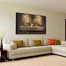 Quadro C/ Moldura Ceia Com Jesus Canvas Ref18 - 63x93cm