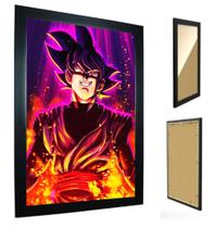 Quadro C/ Moldura Dragon Ball Goku Super Saiyajin Black