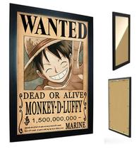 Quadro C/ Moldura One Piece - Cartaz de Procurado Luffy