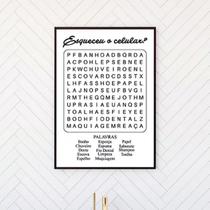 Quadro Caça Palavras Para Banheiro 24x18cm - com vidro