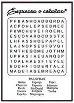 Quadro Caça Palavras Para Banheiro 33X24 C/Vidro - Preta