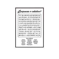 Quadro Caça Palavras Para Banheiro 45X34Cm - Madeira Preta