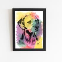 Quadro Cachorro Cão Dálmata Aquarela Moldura 60x40cm