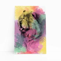 Quadro Cachorro Chow Chow Aquarela Tinta Canvas 30x40cm