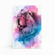 Quadro Cachorro Chow Chow Tinta Aquarela Canvas 30x40cm