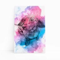 Quadro Cachorro Daschund Salsicha Aquarela Canvas 20X30Cm Quadro Cachorro Daschund Salsicha Aquarela Canvas 20X30Cm