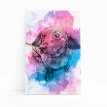 Quadro Cachorro Daschund Salsicha Aquarela Canvas 20x30cm Quadro Cachorro Daschund Salsicha Aquarela Canvas 20x30cm