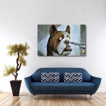 Quadro Cachorro Humor decorativo com Tela de Tecido Quadro Cachorro Humor decorativo com Tela de Tecido