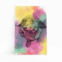 Quadro Cachorro Salsicha Daschund Aquarela Canvas 60X40Cm Quadro Cachorro Salsicha Daschund Aquarela Canvas 60X40Cm