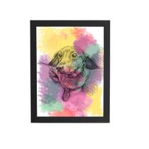 Quadro Cachorro Salsicha Daschund Aquarela Moldura 60X40Cm Quadro Cachorro Salsicha Daschund Aquarela Moldura 60X40Cm