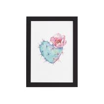 Quadro Cacto e Coração Moldura Preta 22x32cm Quadro Cacto e Coração Moldura Preta 22x32cm