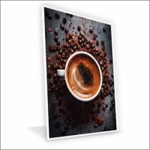 Quadro Café Vinil Com Vidro