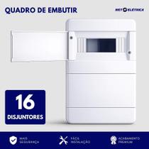 Quadro caixa de distribuição para 16 disjuntores embutir elétrica branco force line Quadro caixa de distribuição para 16 disjuntores embutir elétrica branco force line
