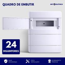 Quadro Caixa para 24 Disjuntores distribuição elétrica energia Din Embutir Branco
