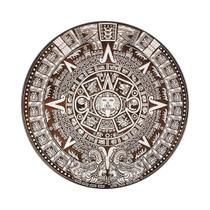 Quadro Calendário Asteca Decorativo Em Mdf 30 Cm Branco F031