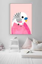 Quadro Calopsita Rosa - Animais - Tela Canvas com Moldura Flutuante em Vários Tamanhos - Artfine - Artspot