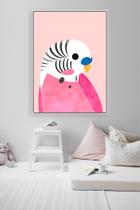Quadro Calopsita Rosa - Animais - Tela Canvas com Moldura Flutuante em Vários Tamanhos - Artfine Quadro Calopsita Rosa - Animais - Tela Canvas com Moldura Flutuante em Vários Tamanhos - Artfine