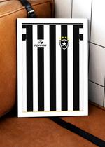 Quadro Camisa Botafogo com Vidro e Moldura Branca Tam:A4 Quadro Camisa Botafogo com Vidro e Moldura Branca Tam:A4