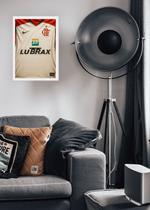 Quadro Camisa Flamengo 2008 B Com Vidro e Moldura Branca Tamanho:21cm x 30cm (A4)